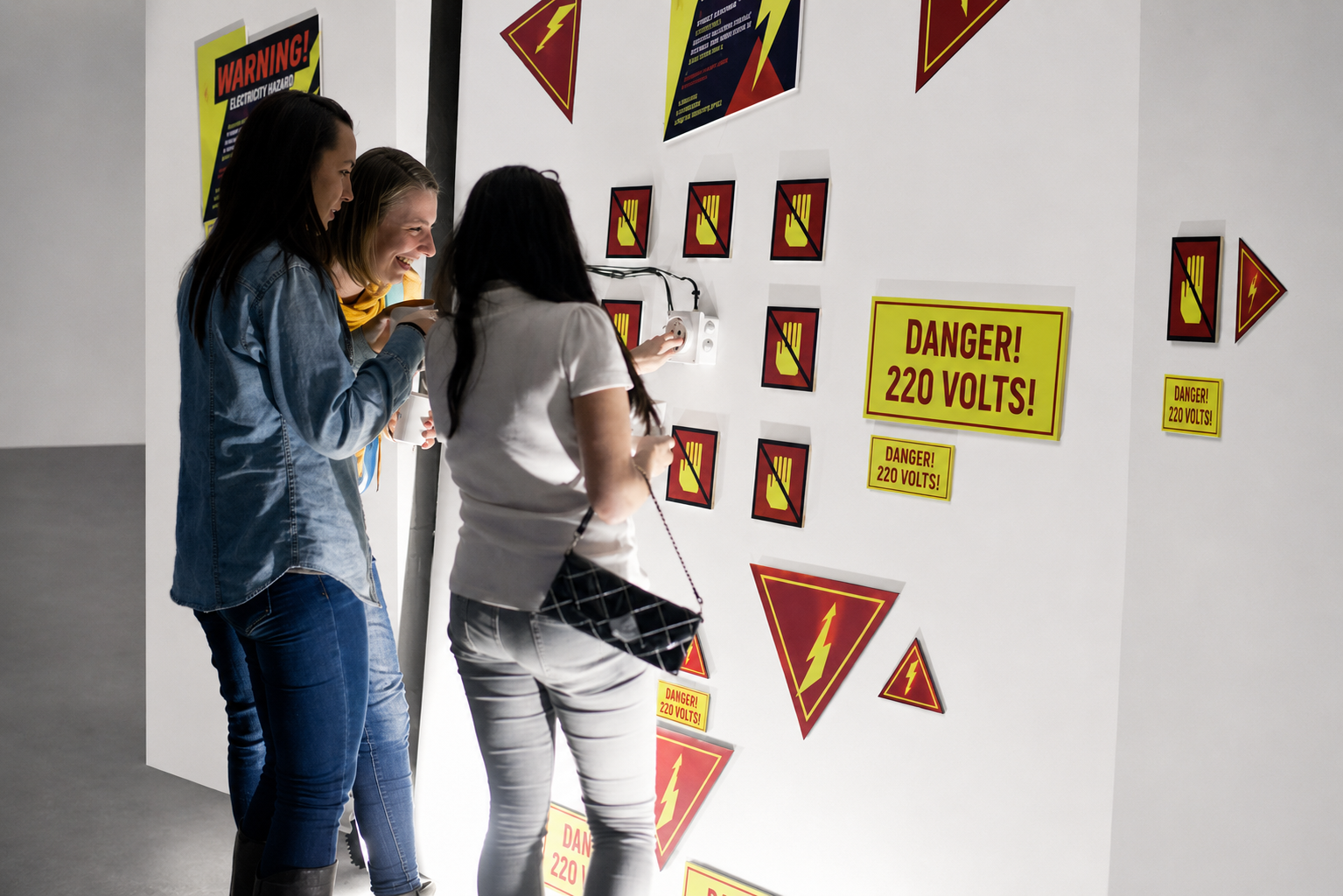 Visitors interacting with Curiosity Score in an exhibition space