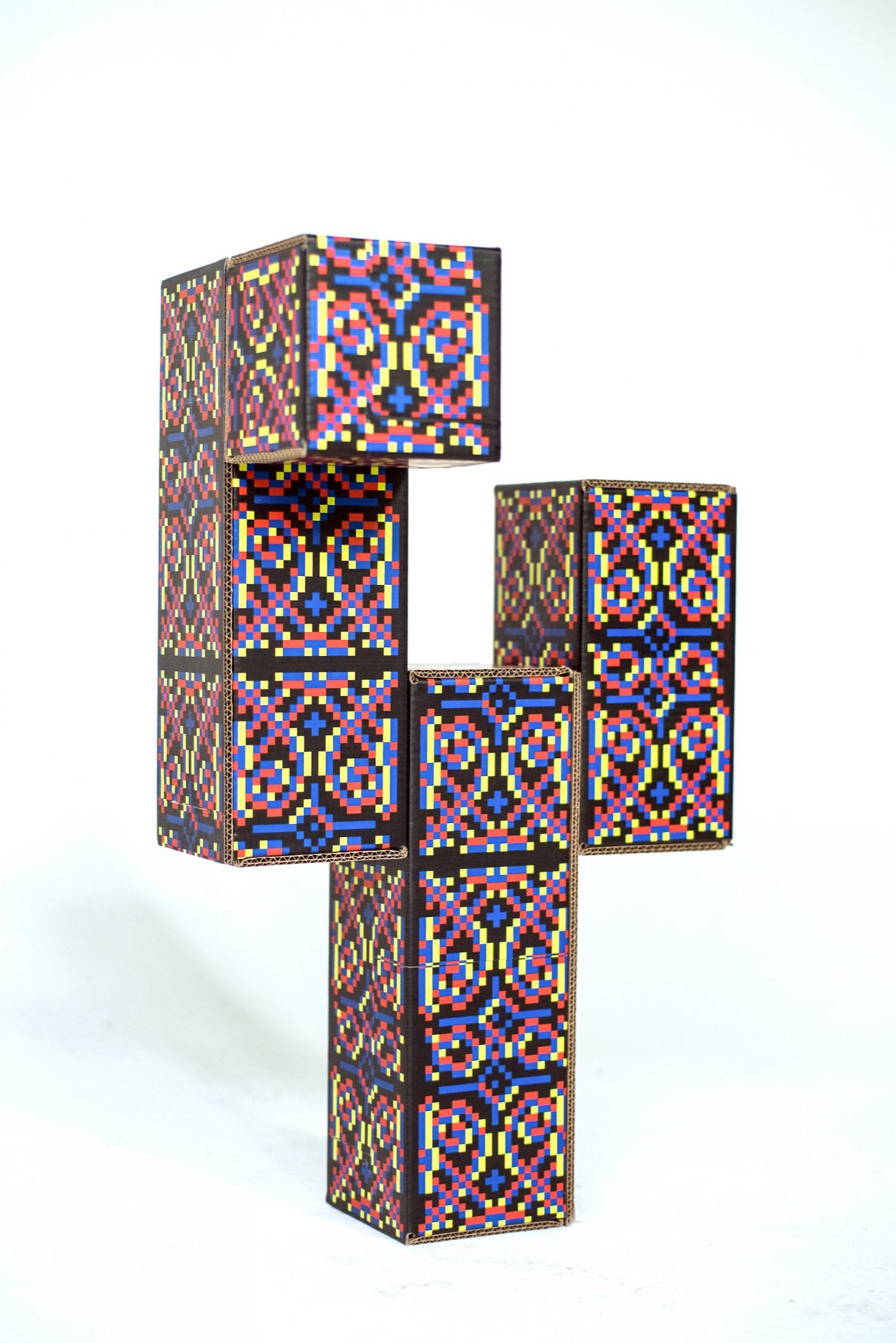 Tall Pangan Tetris configuration assembled from stacked printed modules