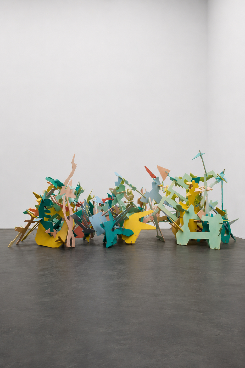 Slap Dash Slot assembled as a wide pastel configuration in a gallery space