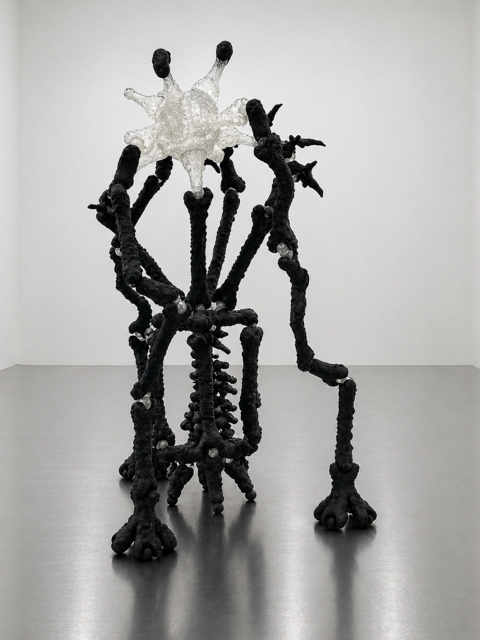 Black Rebone organizm'os standing organism with a translucent crown element