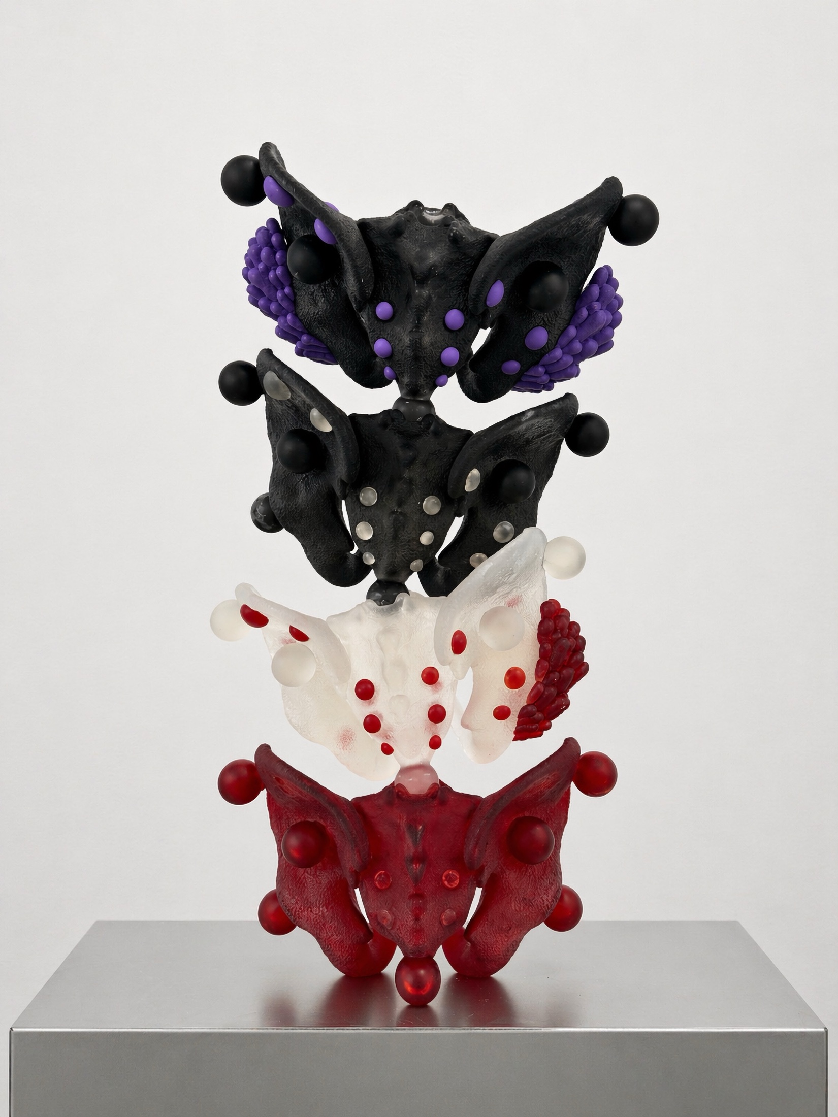 Black Rebone organizm'os close detail with glossy spherical joints